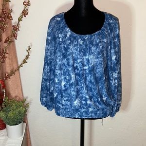 Michael Kors Blue and White Blouse